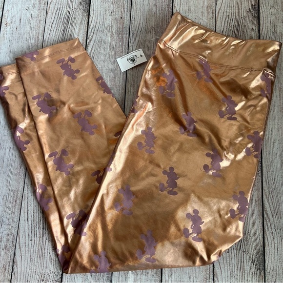 Disney Rose Gold Mickey Leggings XL NWT - Picture 2 of 7